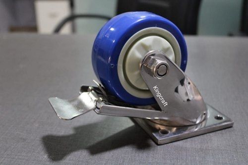 4X1.5 Inch Blue Stainless Steel And Polyurethane (Pu) Caster Wheel Load Capacity Range: 500 Kgs