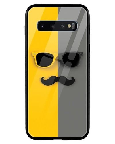 Polycarbonate Material Black And Yellow Mobile Back Cover For Samsung Galaxy S10  Design: Bar