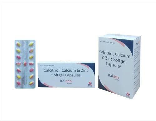 Calcitriol Calcium And Zinc Soft Gel Capsules, Pack Of 5 X 2 X 15 Capsules 