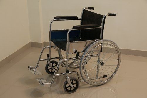 Painted Easy To Use Rust Proof Black Wheelchair