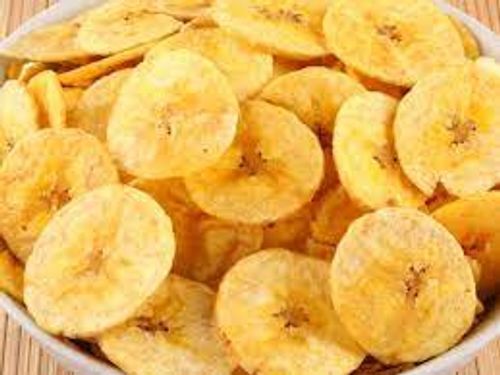 Fresh Natural Healthy Crispy Pieces Of Deep-Fried Snacks Banana Chips