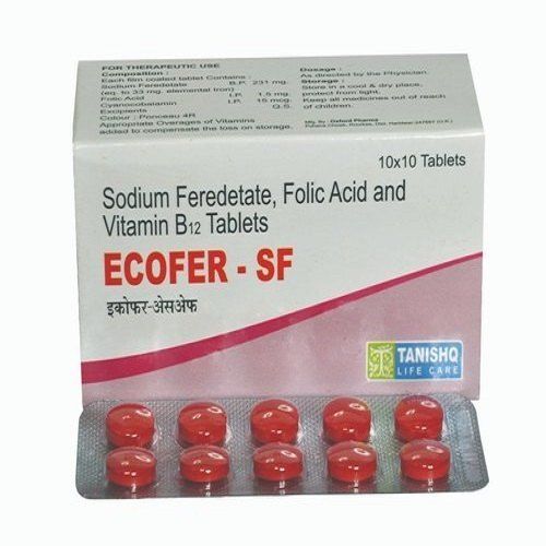 General Medicines Sodium Ferdetate Folic Acid And Vitamin B12 Ecofer Sf Tablet For Adults