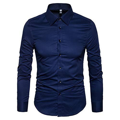 Blue Mens Full Sleeves Plain Cotton Shirt For Casual Wear