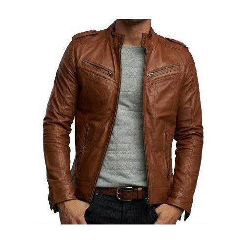 Brown Breathable Skin Friendly And Stylish Wrinkle Free Leather Maroon Color Sports Jackets 