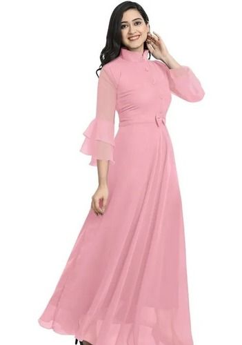 Maxi Dresses  Buy Pink Tier Dress with Jacket Online in India  Ambraee