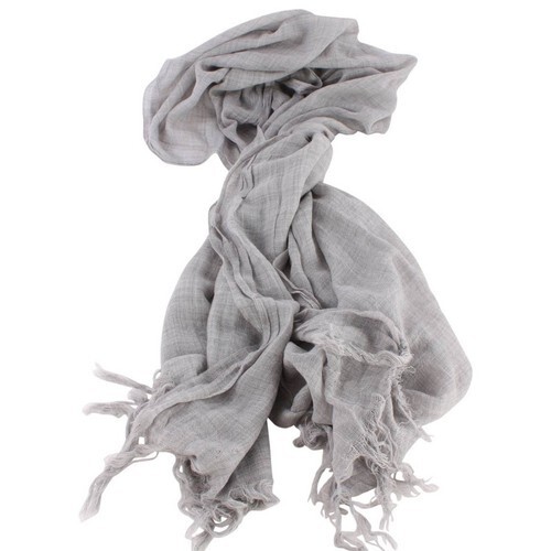 Grey Smooth Texture White Slightly Soft Poly Cotton Scarves