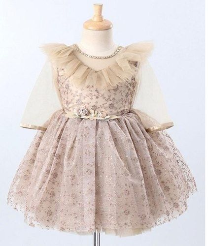 Imported And Designer Wear Soft Comfortable Breathable And Stylish Net Printed Kids Designer Frock  Age Group: 3-4Years