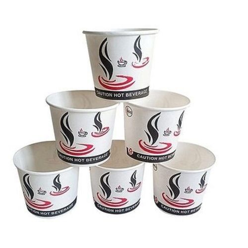 Pack Of 6 Peace Eco-Friendly White Printed Disposable Paper Coffee And Tea Cups Application: Used In Parties