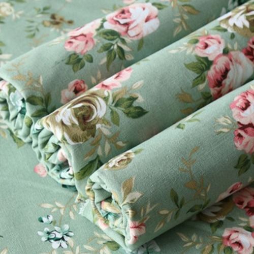 Plain 100 Percent Comfortable And Supreme Quality Green Colored Pure Cotton Floral Printed Fabric