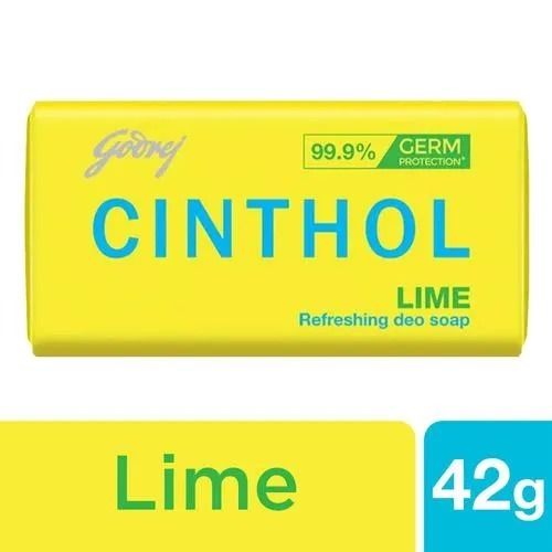 Yellow Packed Of 42 Gm 99.9% Grem Protection Godrej Cinthol Lime Refreshing Deo Soap