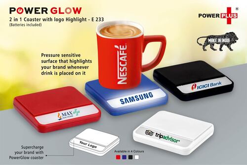 Powder Powerglow Coaster With Logo Highlight (Batteries Included)