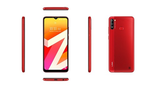 Red 6gb Ram 64gb Storage With 6.2 Inch Screen Size Lava Z6 Mobile 