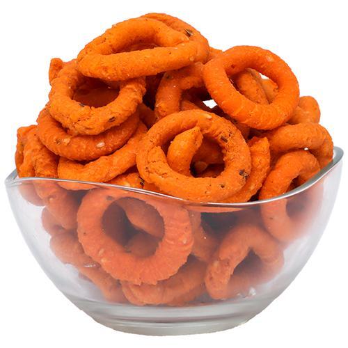 Round Shape And Red Salty Taste Healthy Vitamins Rich Hygienically Packed Ring Murukku
