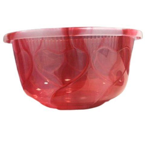 Red Sturdy And Dishwasher Safe Round Plastic Bowl