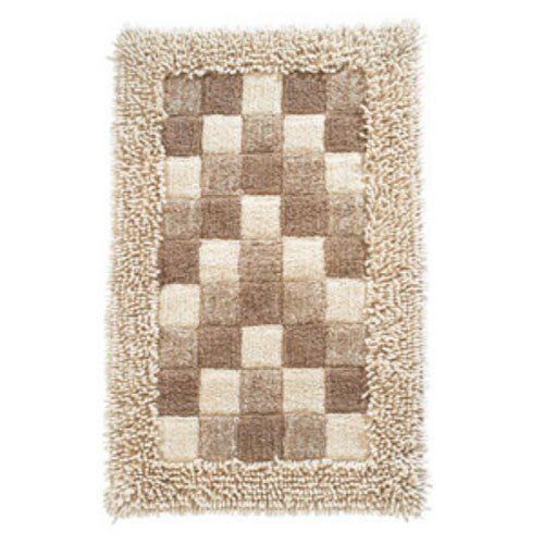 Super Soft Reversible Fabric Fancy Rectangular Brown Bathroom Mat For Home