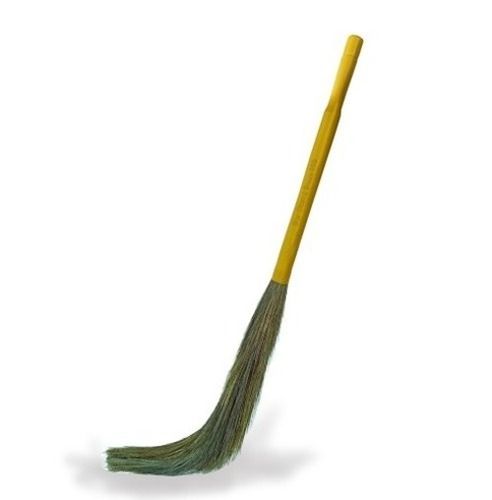 Yellow Plastic Handle Eco-Friendly Floor Cleaning Grass Broom