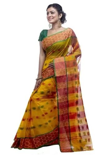 Buy Bengal Cotton Women`s Traditional Bengal Tant Woven 3D Temple Design  Pure Handloom Cotton Saree Without Blouse Piece (Pink) at Amazon.in