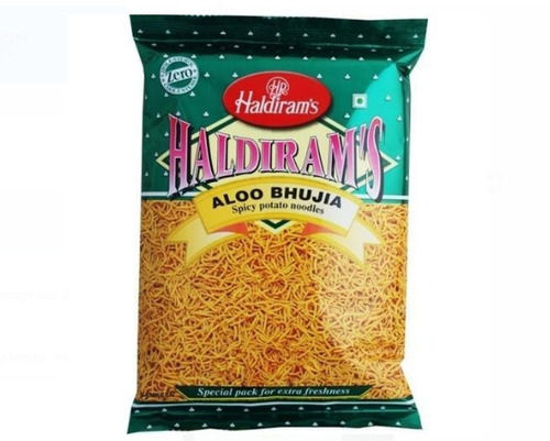 Crispy And Spicy Taste 100% Veg Fried Haldirams Aloo Bhujia Namkeen For Snacks Carbohydrate: 5 Grams (G)