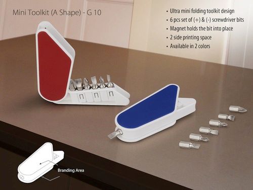 White Mini Tool Kit (A Shape) With 2 Side Printing Space