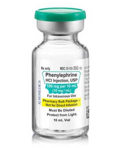 अंतःशिरा उपयोग के लिए फिनाइलफ्राइन एचसीएल इंजेक्शन यूएसपी