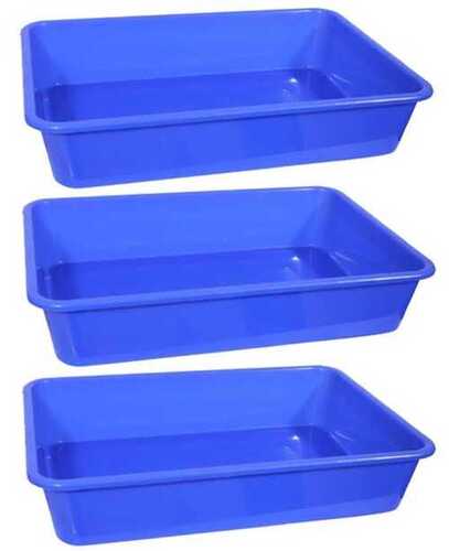 Plain Blue Plastic Tray In Rectangular Shape And Plain Pattern 8 Mm Thickness Size: As Per Customer