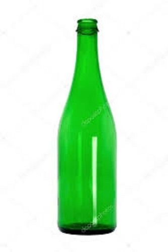 White Scratch Resistance Unbreakable Sturdy Durable Round Green Empty Glass Bottle