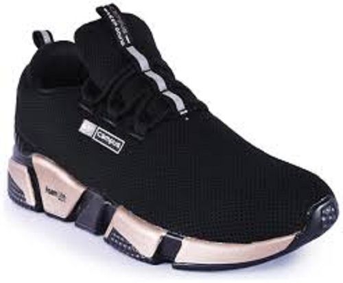 Men Skin Friendly Stylish Breathable Comfortable Light Weight Black Sports Shoes Insole Material: Eva