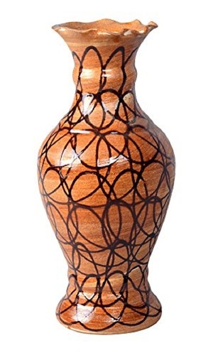 मज़बूत खूबसूरती से डिज़ाइन किया गया और चमकदार फ़िनिश वाला प्रिंटेड सजावटी फ्लावर वेस