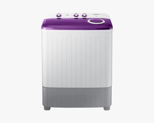 White And Purple 5 Star Semi Automatic Air Turbo Drying System Samsung Washing Machine