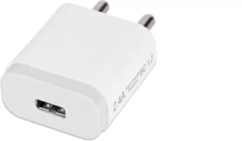 10 Watt Erd Tc-40 USB Wall Mounted Charger - White ABS Plastic Body, Brushed Steel Design, Fast Charging for Smartphones and Tablets