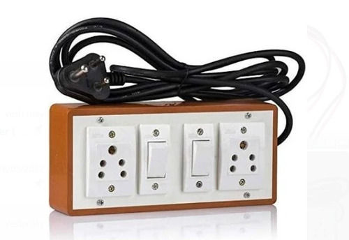 Brown And White Colour Plastic Body Power Extension Board With Two Sockets Application: For Electric Fittings