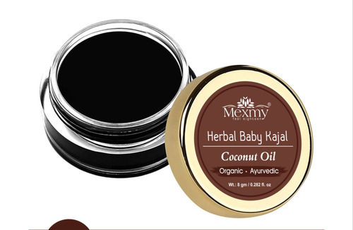 Chemical Free Organic Mexmy Coconut Oil Dark Black Herbal Baby Kajal For Eyes