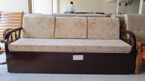 Comfortable Stylish Convertible 3 Sitter Brown Color Modern Wooden Sofa Bed