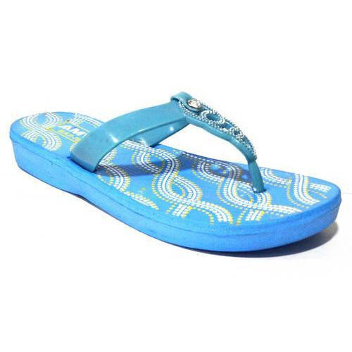 Sky Blue Flip Flop Type Beach Slippers For Women