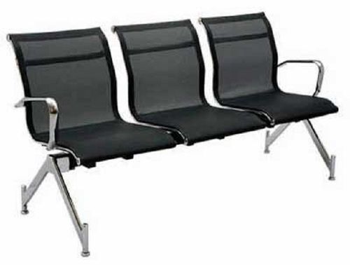 High Quality Standard and Cost Effective Black Color Stainless Steel 3 Seater Visitor Chair