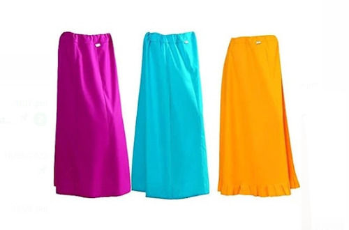 Multicolor Set Of 3 Pieces Comfortable And Washable 100% Pure Cotton Plain Ladies Petticoat