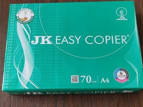 Packed Of 500 Sheets A4 Size 70 Gsm White Jk Easy Copier Paper For Printing Thickness: .5 Millimeter (Mm)