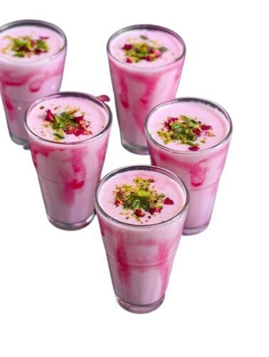  शुद्ध ऑर्गेनिक दूध से बनी स्वादिष्ट स्वादिष्ट मिठाई गुलाब के स्वाद वाली हेल्दी लस्सी