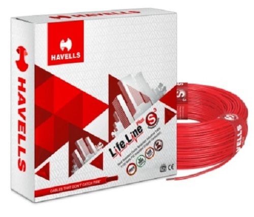 White Rectangular Shape Length 90 M Red Colour Copper Havells Wire For Home