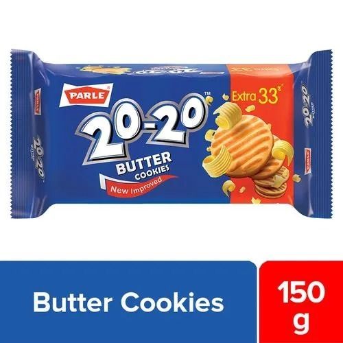 35 Grams Pack Size Tasty Parle 20-20 Butter Cookies Sweet Biscuit 