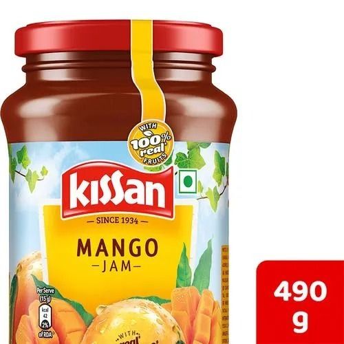 Granule A Grade Sweet Taste Mango Flavor Pure Kissan Mango Fruit Jam With 490 G Box Pack 