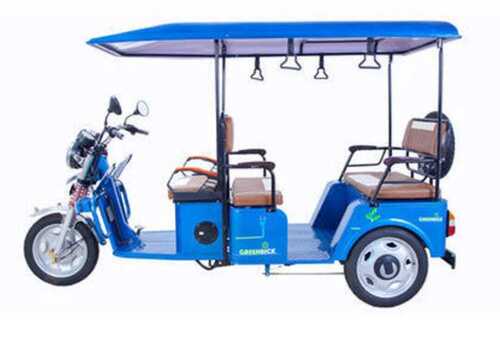 High Performance And Heavy Duty Battery Operated Sky Blue Electric Rickshaw