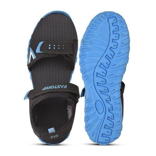 Blue And Black Men'S Multi Color Light Weight Rubber Material Sandal 