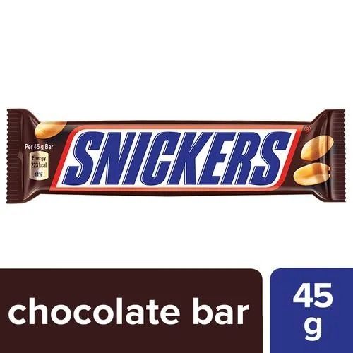 Brown 100 Percent Mouth Watering Taste And Delicious Snickers Sweet Chocolate Bar 