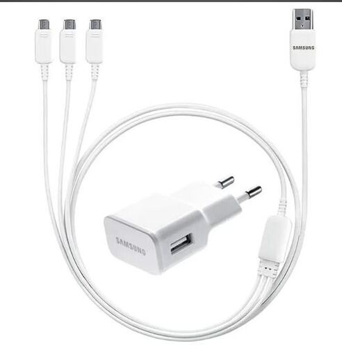 Portable Ultra Thin And Comfortable Hold Multipin Fast Mobile Charger - Plastic, Compact Size, White | Charge Up To 6 Devices, Rapid 10w Power