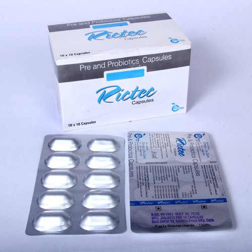 Rictec Pre And Probiotics Capsules - 10x10 Strips | Supports Healthy Urinary Tract, Relief from Discomfort, Safe for Adults