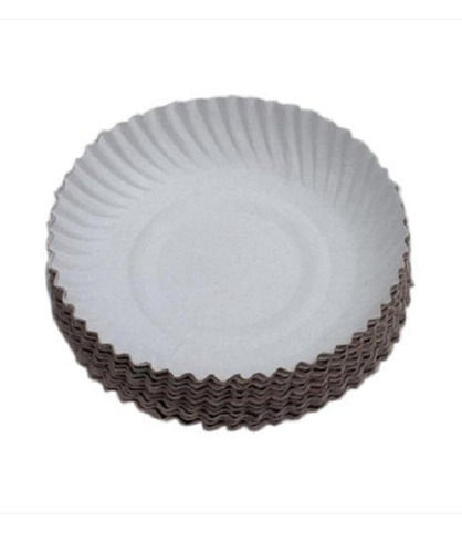 6 Inch Size 3 Mm Thickness 90 Gsm White Round Disposable Paper Plate 