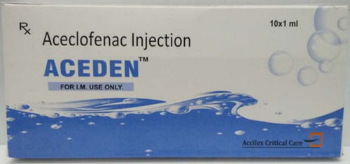 Aceden Aceclofenac Painkiller Injection, 10X1 Ml Pack Age Group: Adult