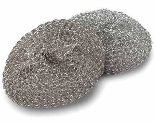 किचन के लिए आरामदायक ग्रिप करप्शन और रस्ट रेसिस्टेंस सिल्वर स्टील स्क्रबर