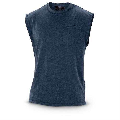 Black Cotton Plain Sleeveless Round Neck T Shirt For Men